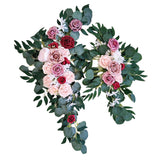 Maxbell Rustic Artificial Flower Swag Handmade Hanging for Parties Arbor Ornament Pink