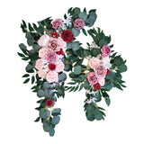 Maxbell Rustic Artificial Flower Swag Handmade Hanging for Parties Arbor Ornament Pink
