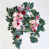 Maxbell Rustic Artificial Flower Swag Handmade Hanging for Parties Arbor Ornament Pink