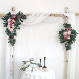 Maxbell Rustic Artificial Flower Swag Handmade Hanging for Parties Arbor Ornament Pink