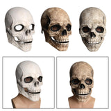 Maxbell Skull mask Movable Mouth Full Face Scary for Adult Masquerade Outdoor White