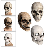 Maxbell Skull mask Movable Mouth Full Face Scary for Adult Masquerade Outdoor White