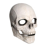 Maxbell Skull mask Movable Mouth Full Face Scary for Adult Masquerade Outdoor White