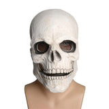 Maxbell Skull mask Movable Mouth Full Face Scary for Adult Masquerade Outdoor White