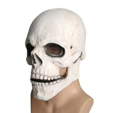 Maxbell Skull mask Movable Mouth Full Face Scary for Adult Masquerade Outdoor White