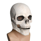 Maxbell Skull mask Movable Mouth Full Face Scary for Adult Masquerade Outdoor White