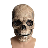 Maxbell Skull mask Movable Mouth Full Face Scary for Adult Masquerade Outdoor Slightly yellow