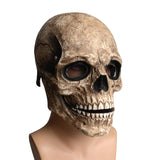 Maxbell Skull mask Movable Mouth Full Face Scary for Adult Masquerade Outdoor Slightly yellow