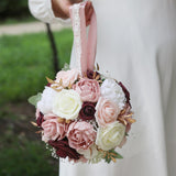 Maxbell Bridal Bouquet Handmade Silk Flower for Home Décor Valentine'S Day Church