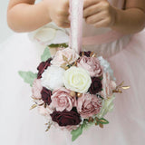 Maxbell Bridal Bouquet Handmade Silk Flower for Home Décor Valentine'S Day Church