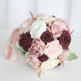 Maxbell Bridal Bouquet Handmade Silk Flower for Home Décor Valentine'S Day Church
