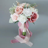 Maxbell Artificial Bridal Bouquet Wedding Bouquet for Photo Prop Ceremony Bridesmaid