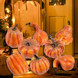 Maxbell Foam Pumpkins DIY Decoration Simulation Halloween for Dining Table  8pcs Yellow