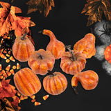 Maxbell Foam Pumpkins DIY Decoration Simulation Halloween for Dining Table  8pcs Yellow