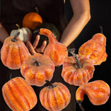 Maxbell Foam Pumpkins DIY Decoration Simulation Halloween for Dining Table  8pcs Yellow