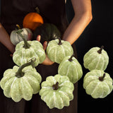 Maxbell Foam Pumpkins DIY Decoration Simulation Halloween for Dining Table 7pcs Light Green