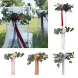 Maxbell Chair Back Artificial Wedding Decorations for Wedding Celebration red