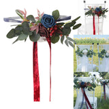 Maxbell Chair Back Artificial Wedding Decorations for Wedding Celebration red