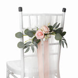 Maxbell Chair Back Artificial Wedding Decorations for Wedding Celebration pink