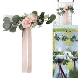Maxbell Chair Back Artificial Wedding Decorations for Wedding Celebration pink