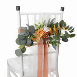 Maxbell Chair Back Artificial Wedding Decorations for Wedding Celebration orange