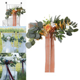 Maxbell Chair Back Artificial Wedding Decorations for Wedding Celebration orange