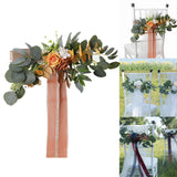 Maxbell Chair Back Artificial Wedding Decorations for Wedding Celebration orange