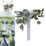 Maxbell Chair Back Artificial Wedding Decorations for Wedding Celebration blue