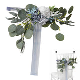 Maxbell Chair Back Artificial Wedding Decorations for Wedding Celebration blue