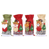 Maxbell Christmas Bottle Gift Bags Washable Reusable for Housewarming Gift Home Santa claus
