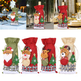 Maxbell Christmas Bottle Gift Bags Washable Reusable for Housewarming Gift Home Santa claus