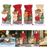 Maxbell Christmas Bottle Gift Bags Washable Reusable for Housewarming Gift Home Santa claus