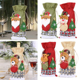 Maxbell Christmas Bottle Gift Bags Washable Reusable for Housewarming Gift Home Santa claus