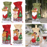 Maxbell Christmas Bottle Gift Bags Washable Reusable for Housewarming Gift Home Santa claus
