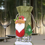Maxbell Christmas Bottle Gift Bags Washable Reusable for Housewarming Gift Home Santa claus