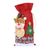 Maxbell Christmas Bottle Gift Bags Washable Reusable for Housewarming Gift Home Snowman
