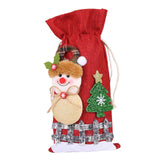Maxbell Christmas Bottle Gift Bags Washable Reusable for Housewarming Gift Home Snowman