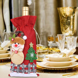 Maxbell Christmas Bottle Gift Bags Washable Reusable for Housewarming Gift Home Snowman