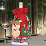 Maxbell Christmas Bottle Gift Bags Washable Reusable for Housewarming Gift Home Snowman