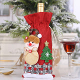 Maxbell Christmas Bottle Gift Bags Washable Reusable for Housewarming Gift Home Snowman