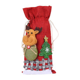 Maxbell Christmas Bottle Gift Bags Washable Reusable for Housewarming Gift Home Deer