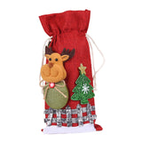 Maxbell Christmas Bottle Gift Bags Washable Reusable for Housewarming Gift Home Deer