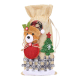 Maxbell Christmas Bottle Gift Bags Washable Reusable for Housewarming Gift Home Bear