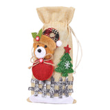 Maxbell Christmas Bottle Gift Bags Washable Reusable for Housewarming Gift Home Bear