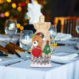 Maxbell Christmas Bottle Gift Bags Washable Reusable for Housewarming Gift Home Bear