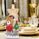 Maxbell Christmas Bottle Gift Bags Washable Reusable for Housewarming Gift Home Bear