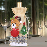 Maxbell Christmas Bottle Gift Bags Washable Reusable for Housewarming Gift Home Bear