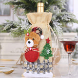 Maxbell Christmas Bottle Gift Bags Washable Reusable for Housewarming Gift Home Bear