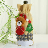 Maxbell Christmas Bottle Gift Bags Washable Reusable for Housewarming Gift Home Bear