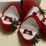 Maxbell Creative Rings Storage Case with Rings for Ceremony Proposal  2PCS